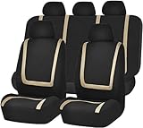Coprisedili Auto per Audi Q5 8R 2008-2012, Design in Tessuto per Tutte le Stagioni Comodi e Antipolvere Set Fodere Anteriori E Posteriori, Copri Sedili Auto,D Beige