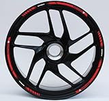 Set Completo Adesivi Strisce Cerchi Ruote Moto 17 Pollici Stripes + interno cerchi Filetto Cerchioni Gomme Race Sport Decal Racing Stickers Strips Universale D0151