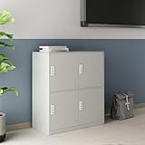 [en.casa] Armadio Casellario con 4 Ante e Scomparti Armadietto con Serratura per Palestra Ufficio Scuola Mobile Archivio in Acciaio 100 x 90 x 40 cm Grigio Pallido