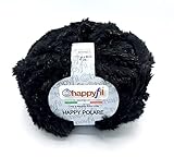 Filati miss tricot Lana Happy Polare (Cincilla) 100g Effetto Pelliccia (Nero-Oro Lux)
