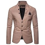 Blazer da Uomo Casual, Abito da Uomo Casual Sportiva Business Blazer Regular Fit Tinta Unita 2 Bottoni in Cotone Lavato Giacche da Completo Trench Coat Business Capispalla