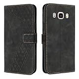 OKZone Cover per Samsung Galaxy J510/J5 2016, Custodia in Pelle Samsung J510/J5 2016, Cover a Libro Galaxy J510/J5 2016 Magnetica Portafoglio Folio PU Pelle Flip Caso con Wallet Case Cover (Nero)