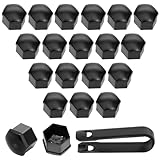 XIANGLONGY 21 Pezzi Copribulloni Auto 17 mm, Copribulloni Auto, Copribulloni per Auto, Copribulloni 20+1pz, con Set di Strumenti per Rimozione Auto. (Nero)