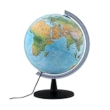 Tecnodidattica - Mappamondo GIGAGLOBO 40 | Globo mappamondo luminoso e girevole | Cartografia fisica e politica | Testi in italiano | Grandi dimensioni | Diametro 40 cm