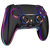 MYSTILUCK Controller Wireless per PS-4/PS-3/Pro/PC/MAC/iOS/Android/Steam Deck, Controllore con illuminazione RGB 7 Colori/Joystick Effect Hall/Doppia Vibrazione/Turbo/Jack Cuffie/Batteria 1500 mAh