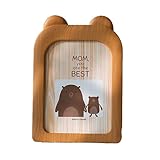 ED-Lumos Cornice portafoto da tavolo per bambini, camera da letto, soggiorno, decorazione regalo di compleanno, design con orso marrone, 17 x 12,2 cm