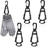 DIFLAX 4 Pezzi Porta Guanto, Porta Guanti Cinturone, Supporto per cintura, Guanto, Clip per Guanti, Guanti da Lavoro, clip per giardini, cantieri (Nero)