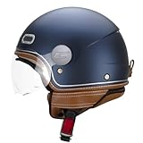 CGM Casco open face, 191V PIX VINTAGE Blu Argento satinato sagomata, L (57cm)