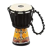 Meinl Percussion HDJ7-XXS - Mini Djembe in legno, serie Headliner, tiraggio a corde, diametro 4,5" (11,4 cm), motivo: geko