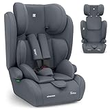 KikkaBoo Seggiolino Auto 9-36 kg Senza ISOFIX i-PASS, Gruppo 1/2/3, Da 15 Mesi a 12 Anni, i-Size 76-150 cm, Poggiatesta Regolabile 13 Posizioni, Grigio