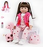 HUYRP Bambole Reborn 24 Pollici/60 cm Baby Girl Ragazzi Ragazze Realistiche Toddler Dolls Regali Per Bambini
