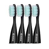 Ricambi per testine di spazzolino elettrico MitButy con tecnologia a impulsi sonici per la pulizia dei denti/rimozione della placca confezione da 4 testine di colore nero e bianco