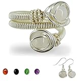 Generico Anelli Donna Pietra Naturale Agata Anello Donna Regolabile Portafortuna Regalo (Bianco)