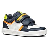 Geox J Arzach Boy A - Scarpe da Ginnastica Bambino, Navy/Fluo Green,