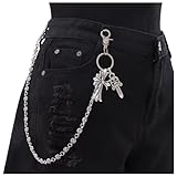 Azttior Catena Pantaloni Uomo & Donna 55 cm con Pendente Croce e Pugnale, Catena per Pantaloni unisex, Catena Portafoglio, Catenella Portachiavi, Catenella Orologio da Taschino, Accessori Punk Chain