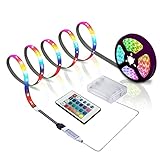 ACONDE Striscia LED Con Telecomando a 24 Tasti, Luci di Striscia a Batteria da 2m per Decorazioni per Feste e Fai Da Te