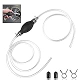 Fousenuk Pompa Manuale, Pompa Travaso Gasolio con 2M Tubo a Sifone in Gomma per Barche, Auto Vehicle, Pompa Carburante Portatile con Fascetta per Travaso Gasolio, Liquido, Benzina(10mm)