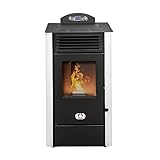 STUFE A PELLET ITALIA California 8 KW - Stufa ad Aria Ventilata Efficienza 91% Scalda 70m² Autonomia 20H Programmabile 5 Velocità e Potenze Design Compatto Garanzia 24 Mesi Bianco