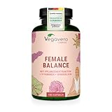 Vegavero FEMALE BALANCE | 180 capsule | per Squilibrio Ormonale con Agnocasto, Maca, Magnesio, Acido Folico, Vitamine e Minerali | Amenorrea e PMS | Vegan e Senza Additivi