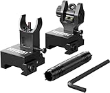 Feyachi Mirino in fibra ottica Flip Up Iron Sight, mirino di backup anteriore e posteriore Set di mirini per armi da fuoco per guida Picatinny