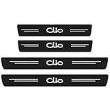 KLHYWEN Fibra di Carbonio Battitacco per Auto Sticker per Ren-Ault Clio 2 3 4 5 Sport RS Line, 4 Pezzi Esterno Battitacco Protezione Plates Anti-Graffio Scuff Adesivi Accessori,White
