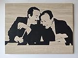 Quadro FALCONE BORSELLINO 30x40 cm in legno rivestito in tela effetto legno e tela di lino artigianale made in Italy colore personalizzabile, idea regalo avvocato giudice quadro ufficio legnoegrafite
