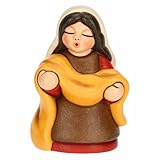 THUN, Venditrice di Stoffe Rossa in Ceramica di Alta Qualità, Collezione Presepe Classico, Statuine per Presepe di Natale da Collezione, 5,4 x 4,3 x 7,9 cm