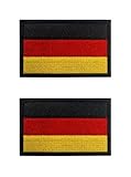 2 pezzi 5 x 3 cm Mini bandiera della Germania ricamato distintivo hook and loop tedesche per vestiti, borse, zaini, uniformi, pettorina per cani, militare, tattica per esterni, jersey