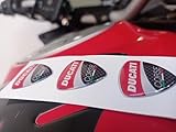 3 adesivi per motocicletta resinati 3d dimensioni compatibili con modelli ducati (dimensioni 2,5 cm) colore: rosso/carbonio. Per SERBATOIO o CASCO