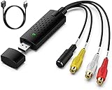 Convertitore di video e audio USB, scheda di acquisizione digitale, convertitore da VHS a digitale per Windows 11/10/8