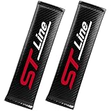 EAGLEG 2 Pezzi Imbottiture Protezione per Cintura di Sicurezza Auto per FO-rd ST Focus 2 3 Mondeo Fiesta, Comode Spalline della Cintura di Sicurezza in Fibra di Carbonio Interni Accessori,Black