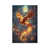 KNZVCXUEH Fenice Quadro Su Tela Quadro Moderno Cute Animales Stampe Da Parete Per Camera Da Letto E Da Pranzo, Soggiorno, Cucina Pronto Da Appendere 08x12inch(20x30cm)