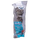 ARIX | Set di 3 Pagliette in Acciaio Inox Della Linea Splendelli, Spugnette Acciaio Antigraffio, Pagliette Per Pulizia Sporco Ostinato - Made In Italy