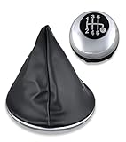 1neiSmartech Kit Pomello 6 Marce Leva Cambio e Cuffia Compatibile con Fiat 500 e 500C dal 2007 in poi con Cornice Argento e Ghiera di Ritenzione, per OEM 6930526, 6930528, 6930505