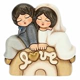 THUN, Bomboniera Matrimonio con Coppia di Sposini in Ceramica Decorata a Mano, Versione Piccola, Linea Bomboniere, 6.7x3.3x6.7 cm h