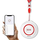SINGCALL Tuya WiFi Smart SOS Allarme Pulsante di emergenza per il cercapersone disabili System, da Utilizzare con Tuya WiFi, A batteria, Bianco