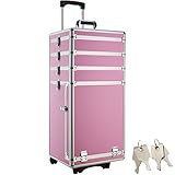 TecTake BEAUTY CASE PROFESSIONALE RIGIDO TRUCCO RICOSTRUZIONE UNGHIE NAIL ART VALIGETTA - disponibile in diversi colori- (Rosa)