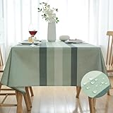 Tovaglia Moderna Quadrata Antimacchia Copritavolo Cotone Lino 140x140 Verde Elegante Tovaglie Rettangolari Table Cloth per Giardino Cucina Soggiorno Verde Chiaro Tavolo da Pranzo