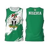 Nigeria Bandiera Colore Basket Jersey Shirt Team Up Sport 3D Full Print Design Maglie, Nero , L