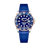 Bobroff - Orologio subacqueo professionale da uomo, automatico, 1000 m, Blu, 41MM, valvola dell'elio BF0006-CA