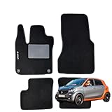 SERIE 4 TAPPETI - TAPPETINI IN MOQUETTE NERI PER FORFOUR 453 dal 2014 in poi