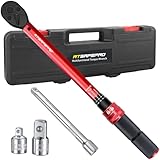 ATsafepro Chiave Dinamometrica 3/8",5-60 Nm Chiave Dinamometrica Con Adattatore 3/8" A 1/4"&1/2" E Prolunga Da 15 cm,Precisione ±3%,Testina A Cricchetto Reversibile,Per Auto,Bici,Moto