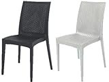 Sedie resina rattan Bistrot colore Bianca