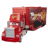 Mattel Disney Pixar Cars - Mack Trasformabile Playset, Giocattolo 2 in 1 con Camion e Officina per la Messa a Punto, con Lanciatore, Ponte , Giocattolo per Bambini 3+ Anni, Rosso HDC75