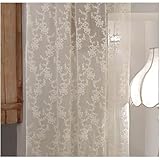 Tenda Pizzo di Poliestere Shabby Chic Poly-Ciel Collection 140 x 290 Colore Avorio
