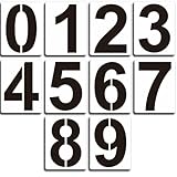 EIHI 10 Pezzi 8 Inch Stencil Con Numeri Grandi,Riutilizzabili Stencil Con Numeri In Plastica,Numero Stencil Per La Pittura Da 0 a 9