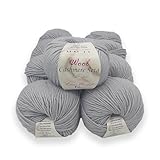 Set di 5 Gomitoli di Wool cashmere seta – ogni gomitolo 50 grammi, pura lana merino, cashmere e seta, Morbido e Brillante (wcs58)