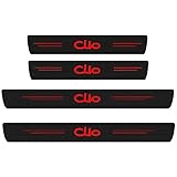 4 Pezzi Fibra di Carbonio Battitacco per Auto Sticker, per Ren-Ault Clio 2 3 4 5 Sport RS Line, Esterno Battitacco Protezione Plates Anti-Graffio Scuff Adesivi Decorativi Accessori,Red
