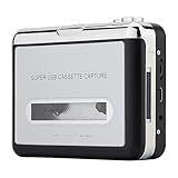 Reshow Lettore Cassette Audio - Registratore di Cassetta Portatile che Converte l'audio su Nastro in formato MP3 via USB- Compatibile con Windows e Mac (Argento)