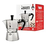 Bialetti Caffettiera Moka Express 2 Tazze, Manico anti scottatura, Non adatta a induzione, (90 ml), Alluminio